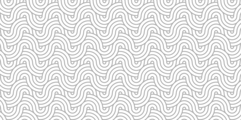 Foto op Canvas Abstract Pattern with wave lines gray spiral white scripts background. seamless scripts geomatics overlapping create retro line backdrop pattern background. Overlapping Pattern with Transform Effect. © MdLothfor