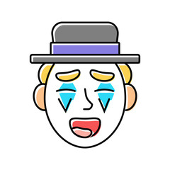 clown carnival vintage color icon vector. clown carnival vintage sign. isolated symbol illustration