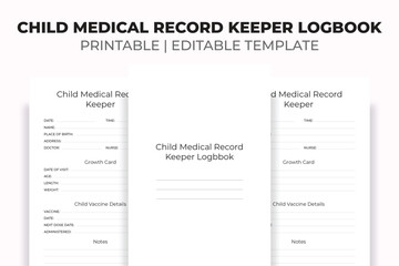 Child Medical Record Keeper Logbook KDP Interior