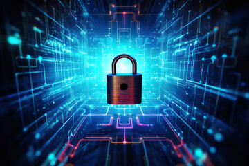 Concept of cyber security privacy and data storage protection