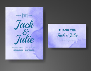 Wedding invitation with abstract watercolor background