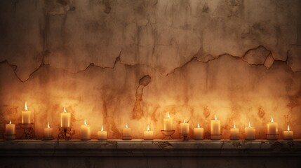 Soft candlelight flickers against the plain wall, creating a warm and inviting ambiance that turns the scene into a visual poem captured in high definition clarity.