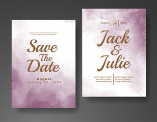 Wedding invitation with abstract watercolor background