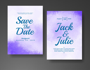 Wedding invitation with abstract watercolor background