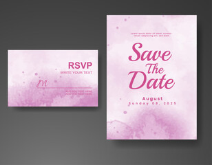 Wedding invitation with abstract watercolor background