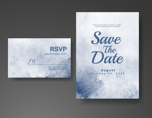 Wedding invitation with abstract watercolor background