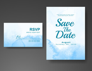 Wedding invitation with abstract watercolor background