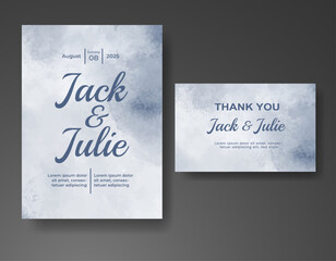 Wedding invitation with abstract watercolor background