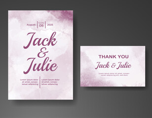 Wedding invitation with abstract watercolor background