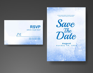 Wedding invitation with abstract watercolor background
