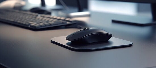 Faux mouse pad Office Desk Keyboard - obrazy, fototapety, plakaty