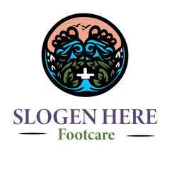 Footcare logo, Footcare treatment, or medical clinic logo,