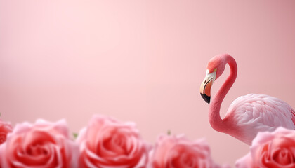 Flamingo Love Story Valentine Background