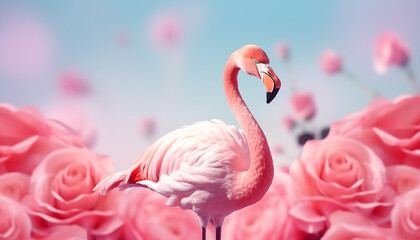 Flamingo Love Story Valentine Background