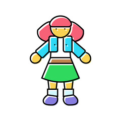 doll toy child baby kid color icon vector. doll toy child baby kid sign. isolated symbol illustration