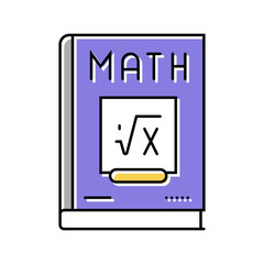 book math science education color icon vector. book math science education sign. isolated symbol illustration