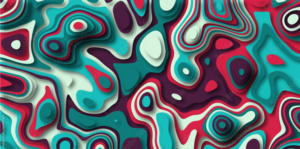 Poster Abstract colorful paper cut background design .Abstract vector seamless pattern with shadows Trendy multicolor contemporary design for prints,flyers,banners,brochures,invitations,covers.