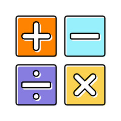 math science education color icon vector. math science education sign. isolated symbol illustration