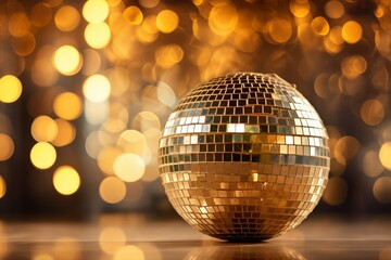 Fototapeta na wymiar Shiny gold disco ball