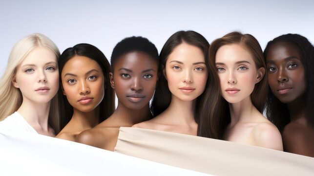 diverse people showing difference skin tone. 