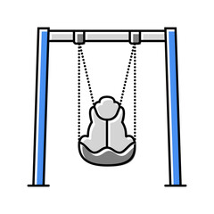 inclusive swing seat park kid play color icon vector. inclusive swing seat park kid play sign. isolated symbol illustration