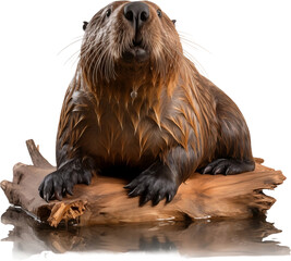Picture of a beaver isolated on transparent background, png