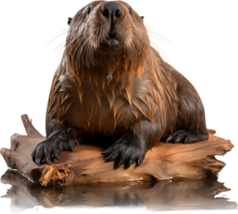 Picture of a beaver isolated on transparent background, png