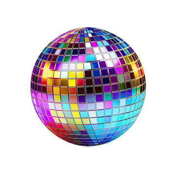 Disco Ball Isolated on transparent background.
