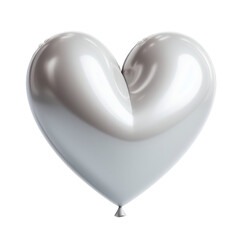 heart shaped silver party balloon - obrazy, fototapety, plakaty