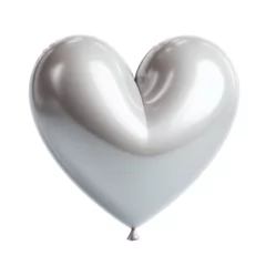 Fotobehang heart shaped silver party balloon © Akasha