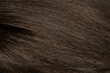 Dark long hair in close-up. A wave of hair as a background