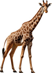 Picture of a giraffe isolated on transparent background, png