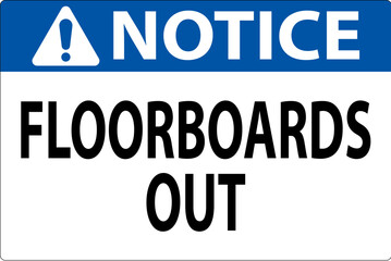 Notice Sign Floorboards Out