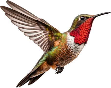 Picture of a hummingbird isolated on transparent background, png