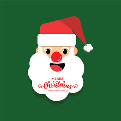 Portrait of Santa Claus illustration for Merry Christmas and Happy New Year