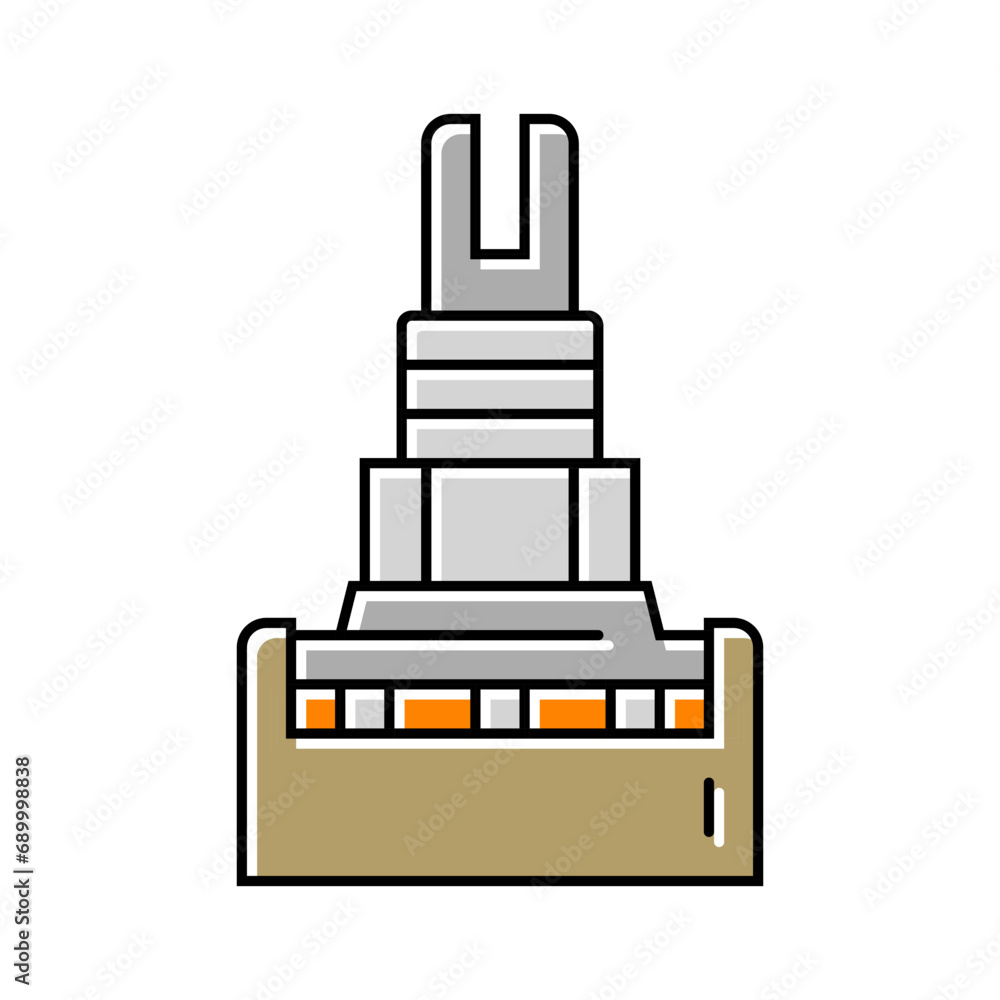 Poster potentiometer electronic component color icon vector. potentiometer electronic component sign. isola