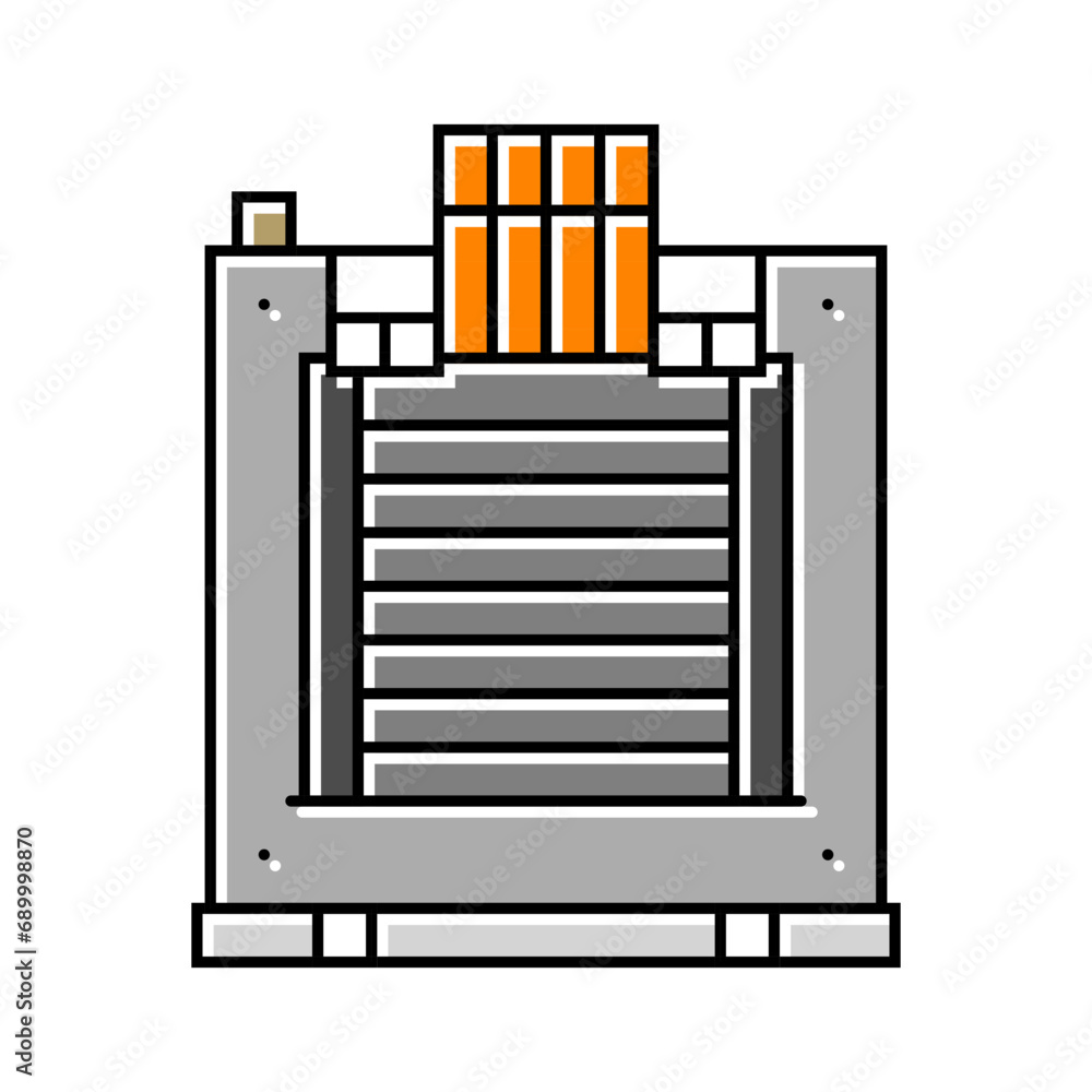Poster transformer electronic component color icon vector. transformer electronic component sign. isolated 