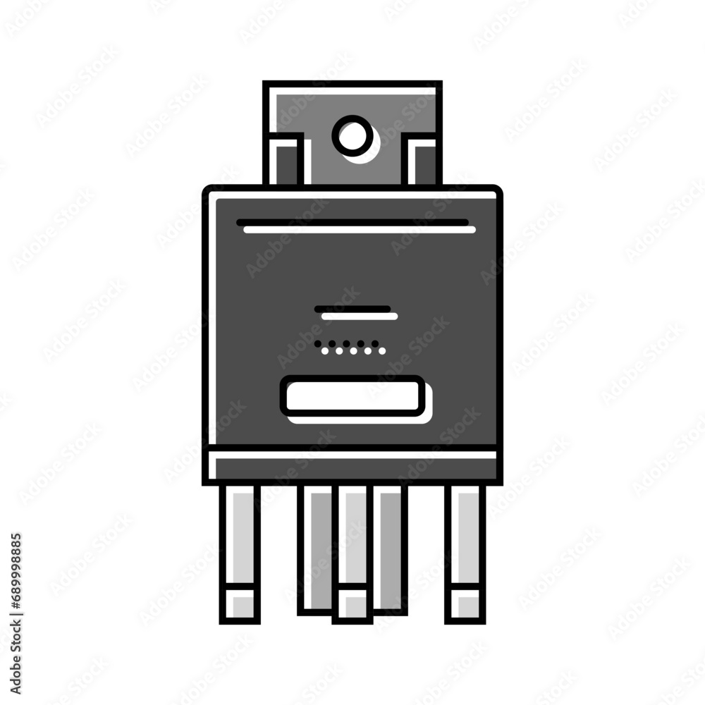 Poster relay electronic component color icon vector. relay electronic component sign. isolated symbol illus