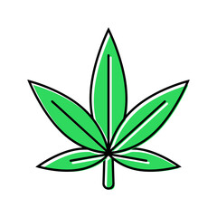 cannabis plant leaf weed hemp color icon vector. cannabis plant leaf weed hemp sign. isolated symbol illustration