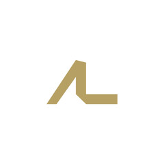 Letter A and L logo simple and modernity in golden color initial letter logo line unique modern, gold color