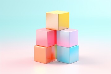Obraz premium 3d render abstract cubes shape colorful background.