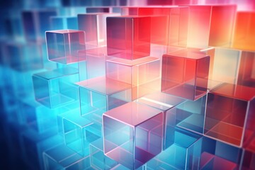 Fototapeta premium 3d render abstract cubes shape colorful background.
