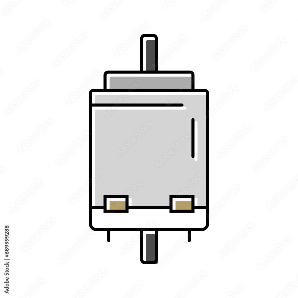Poster dc motor electronic component color icon vector. dc motor electronic component sign. isolated symbol