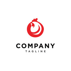 Letter O chicken Rooster logo icon vector template.eps