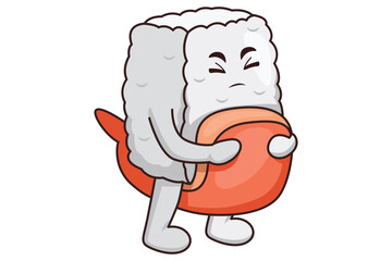 Cute Sushi Character Design Illustration