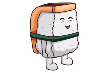 Cute Sushi Character Design Illustration
