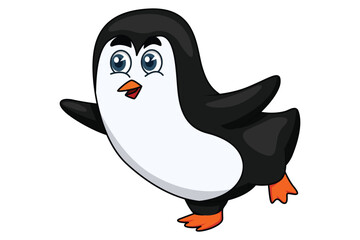 Cute Penguin Character Design Illustration
