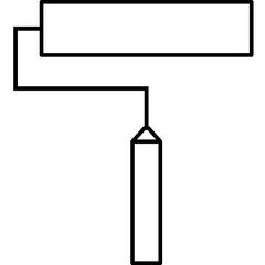 Roller Brush Icon Line Art Illustration
