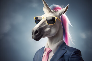 3D rendered funny unicorn character