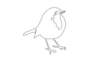 Tailor bird continuous one line drawing. Isolated on white background vector illustration. Premium vector.